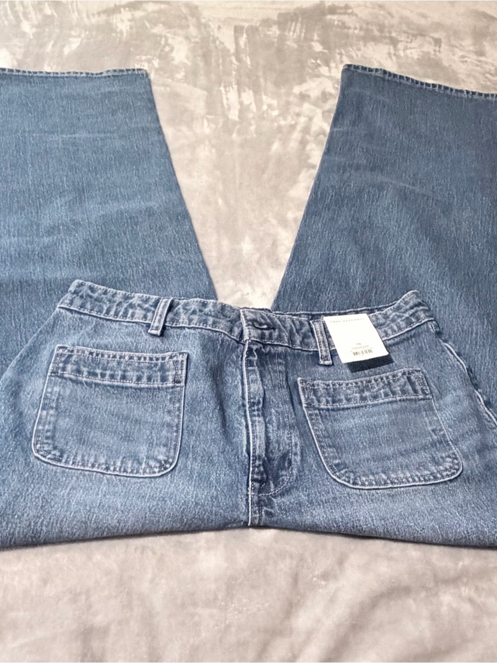 High-Rise Wide Leg Jeans in Medium Blue - Picture 7 of 11